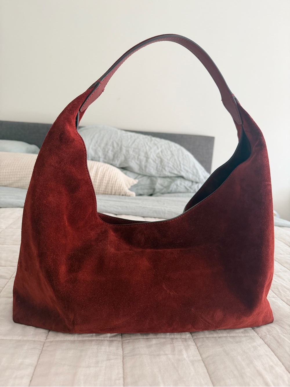 Madewell - The Mylie Italian Suede Shoulder Bag in “Sangria” - Like New!!